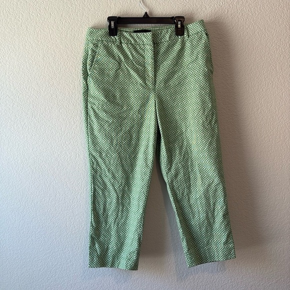 Talbots size 6 heritage fit Capri green and white print - Picture 1 of 6